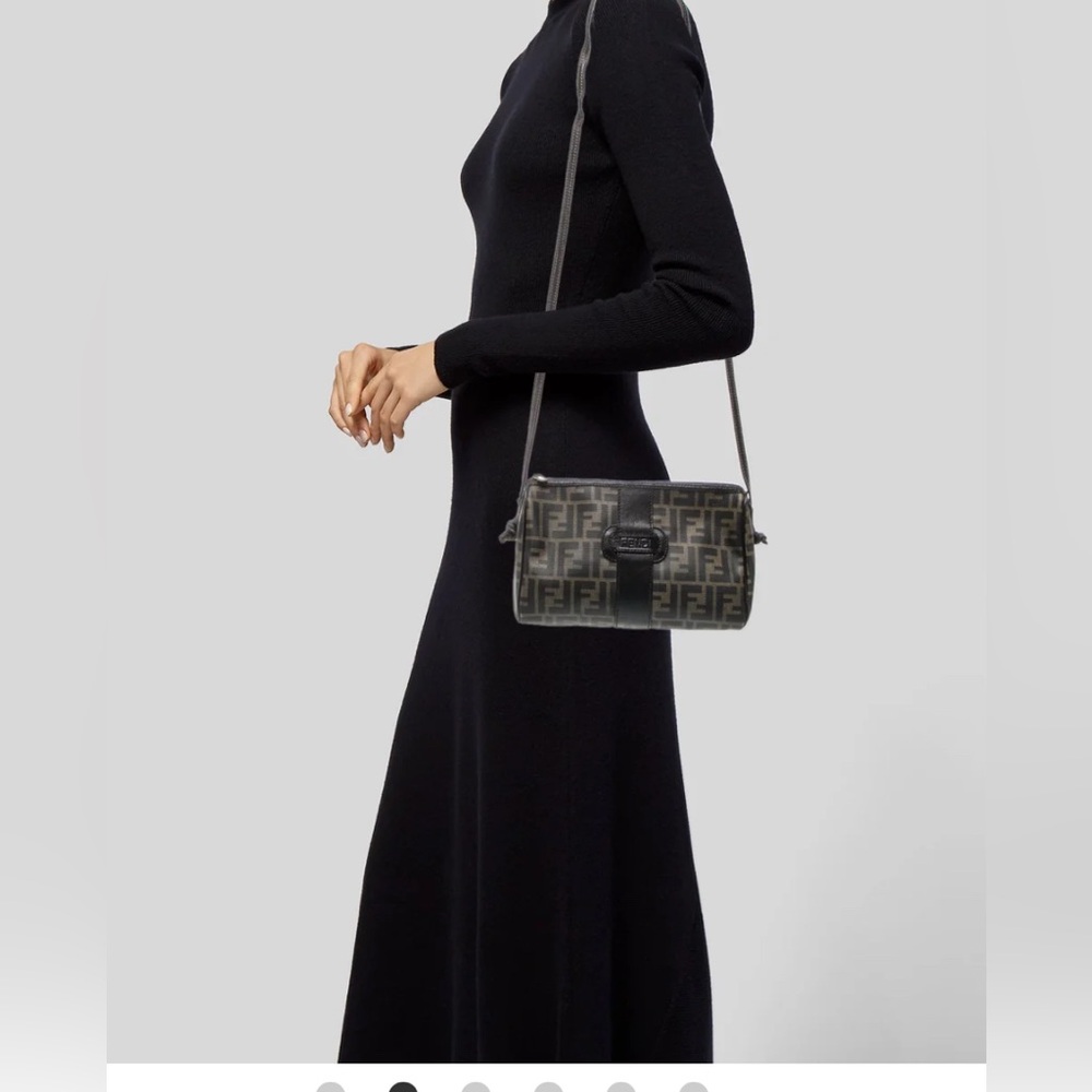 Fendi Black and Brown Monogram Shoulder/Crossbody Bag (strap is adjustable)